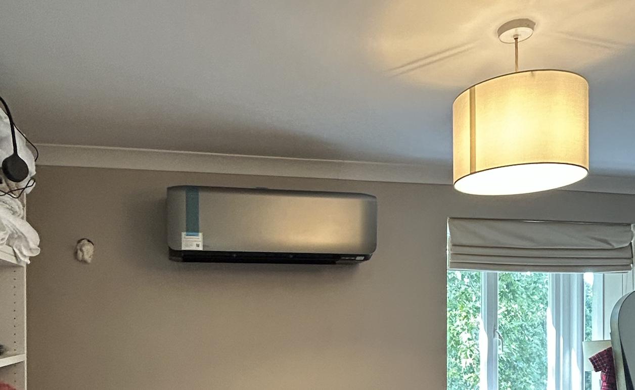 Black finish wall mounted unit in a child's bedroom