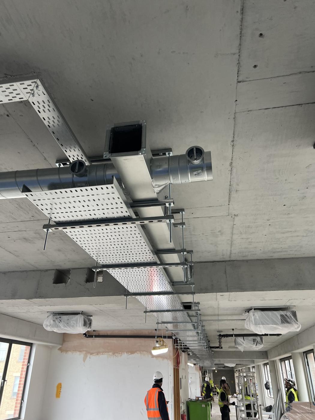 Office fit out with ducted units installed at high level